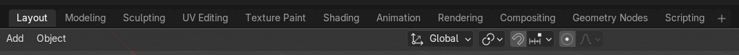 Blender workspace tabs at the top of the screen